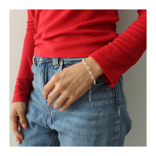 Pulsera Aros Forzados Unisex Plata .925 “Versátil”