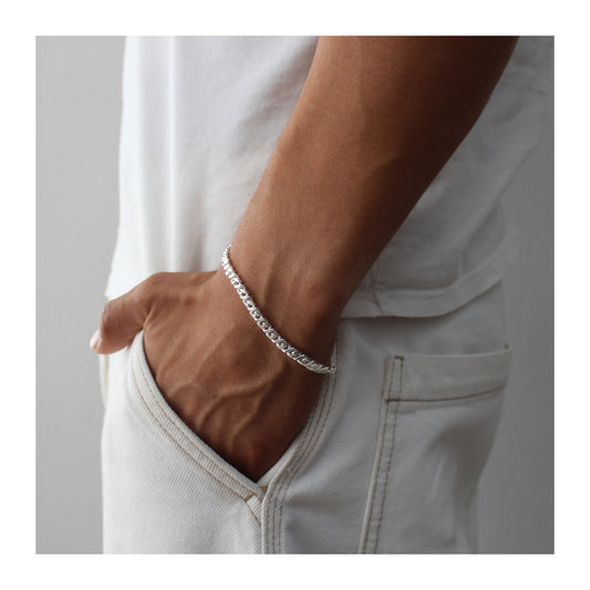 Pulsera Barbada Cerrada Unisex Plata .925 “Fuerza”