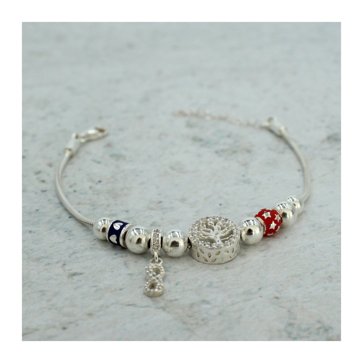 Pulsera de plata .925 “Árbol de la Vida” con circonias brillantes