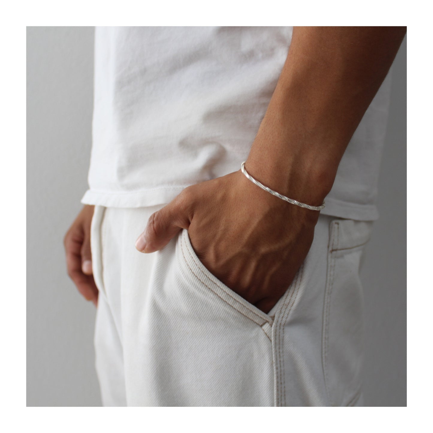 Pulsera Torsal Espiga Unisex Plata .925 “Sutileza”