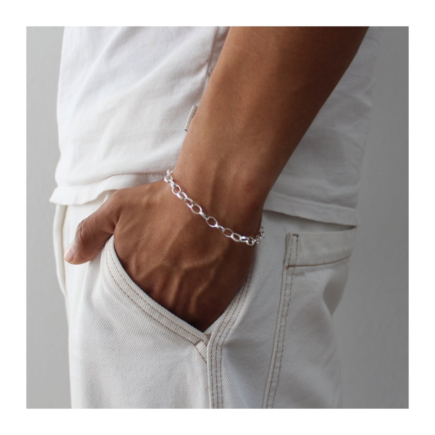 Pulsera Aros Forzados Unisex Plata .925 “Versátil”