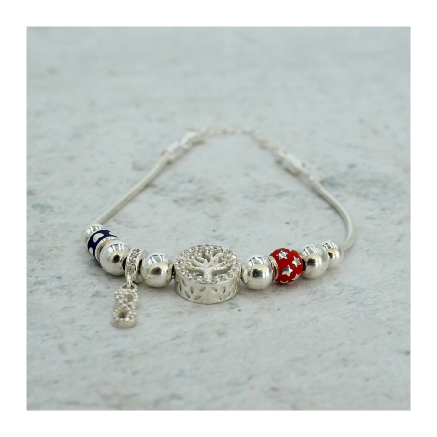 Pulsera de plata .925 “Árbol de la Vida” con circonias brillantes