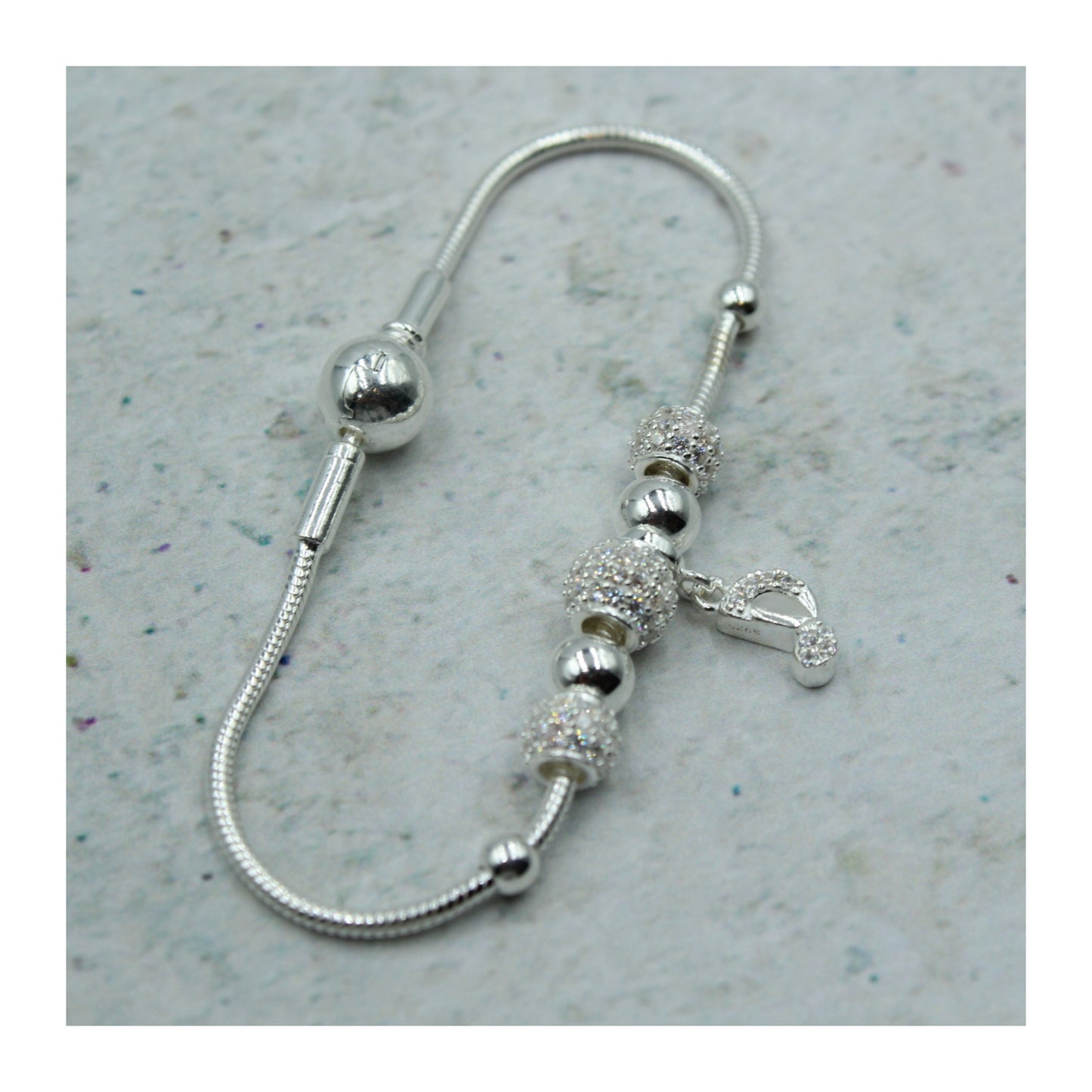 Pulsera de plata .925 Nota Musical “Melodía Brillante” con circonias