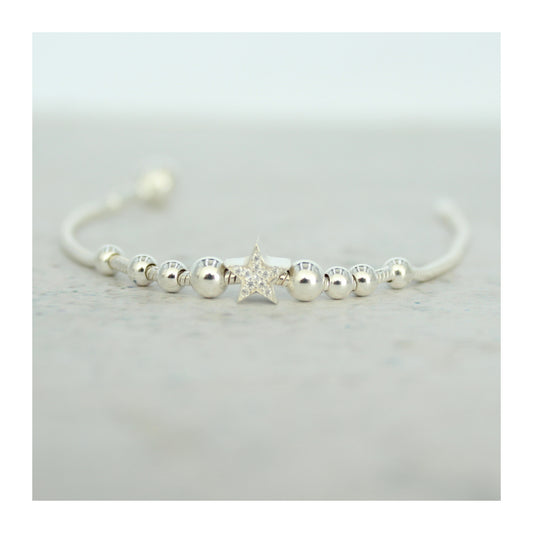 Pulsera de plata .925 “Luz de Estrella” con circonia brillante