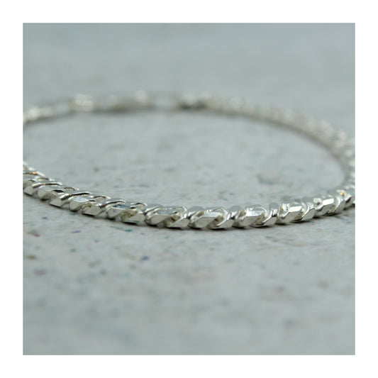 Pulsera Barbada Cerrada Unisex Plata .925 “Fuerza”
