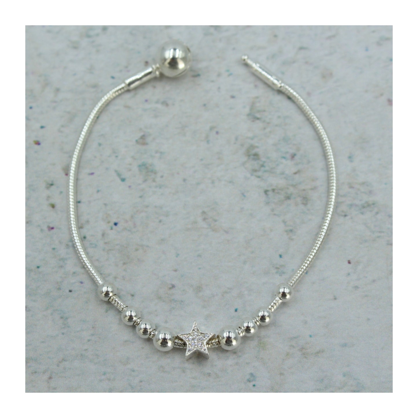 Pulsera de plata .925 “Luz de Estrella” con circonia brillante