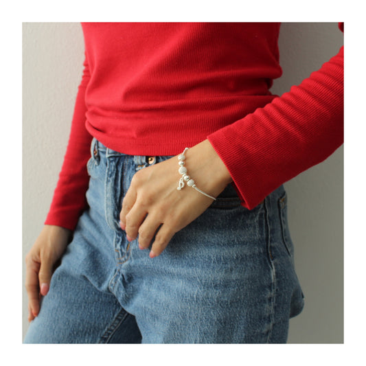 Pulsera de plata .925 Nota Musical “Melodía Brillante” con circonias