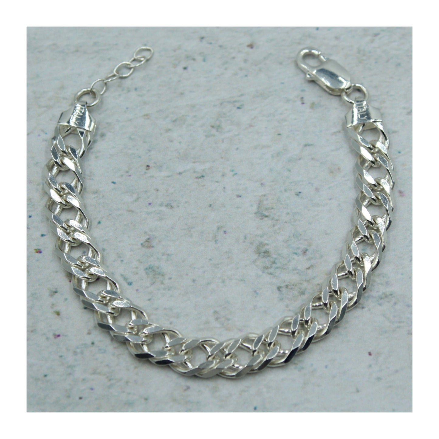 Pulsera Doble Cubano Unisex Plata .925 “Presencia”