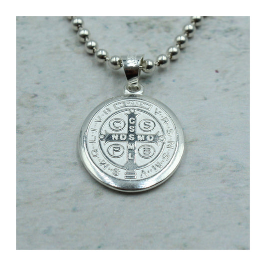 Medalla San Benito Unisex Plata .925 “Protección”