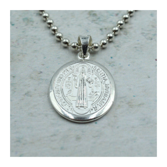 Medalla San Benito Unisex Plata .925 “Protección”